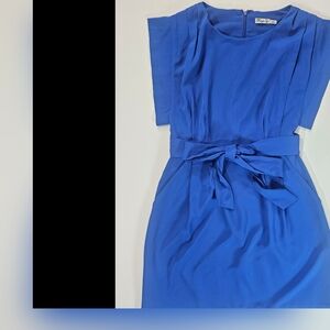 Eliza J. Dress Womens 2 Midi Cap Sleeve Royal Blue Classy Wedding‎ Party Wear